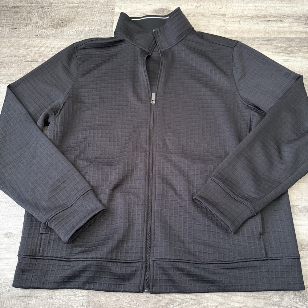 Perry Ellis Track Jacket Mens 2XLT Big Tall Black Full Zip Warm Up Pockets